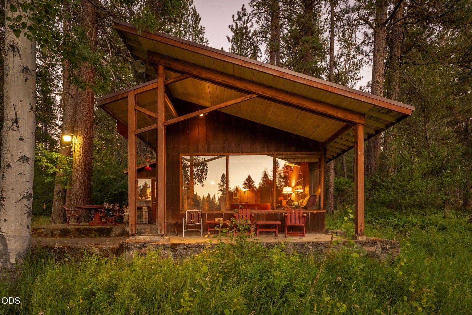 Cabin at Sunset.
