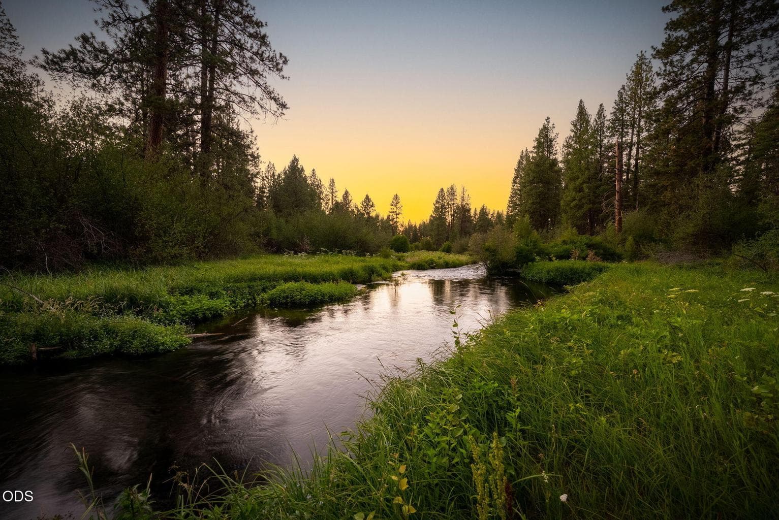 Lake Creek at Sunset.