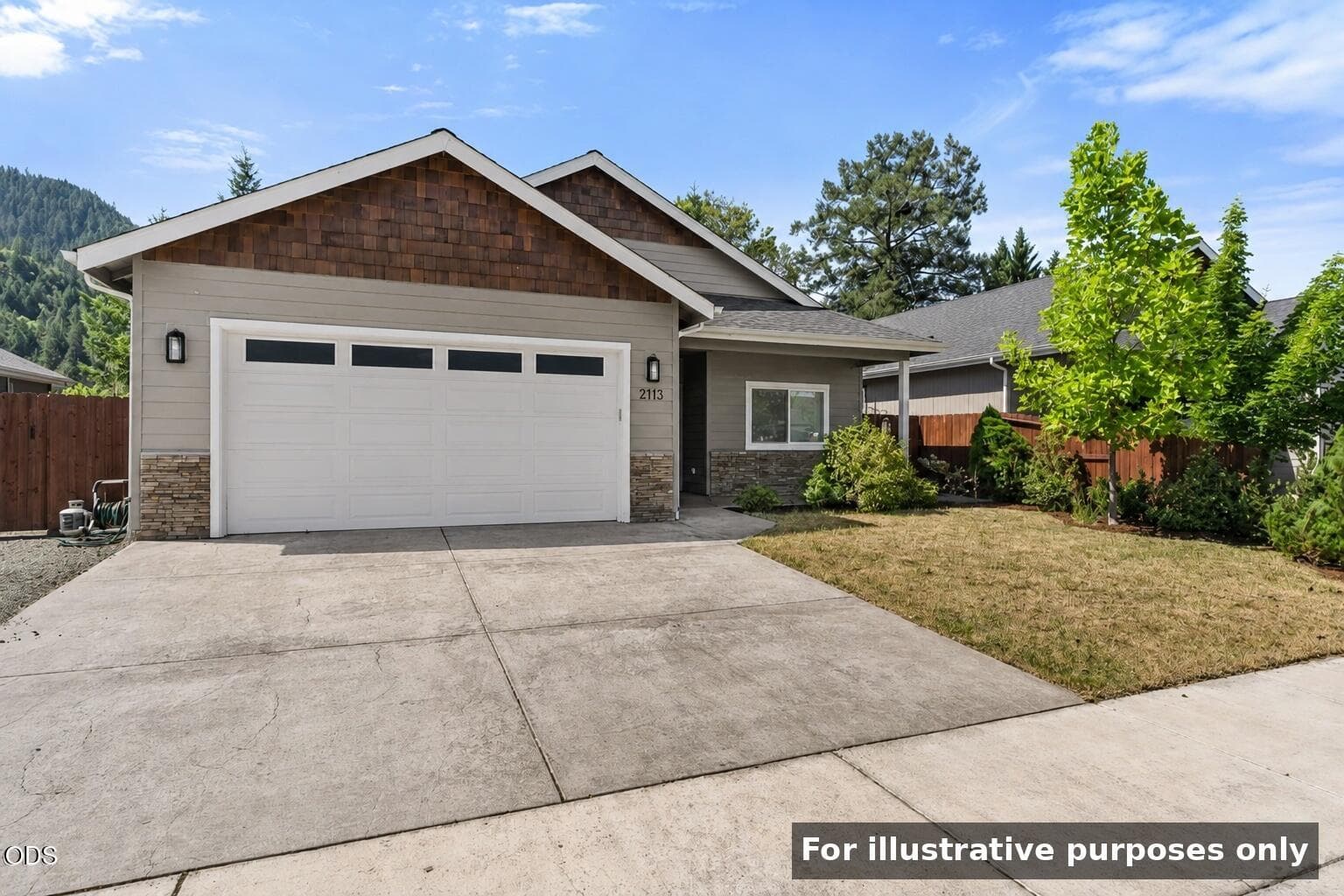 Seller is offering the buyer a choice of exterior paint color. This rendering shows what that could look like. This not the current exterior color.
