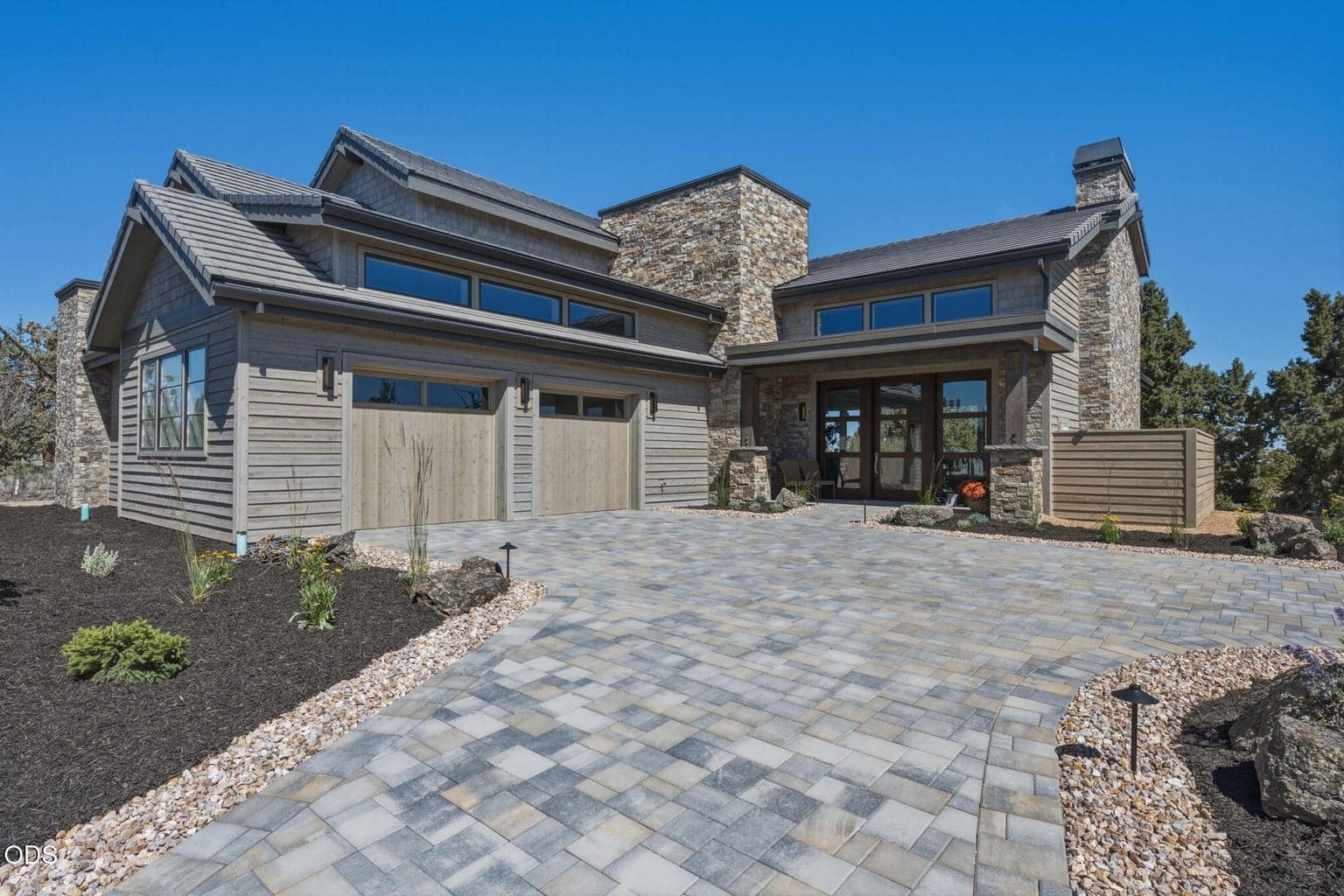 Front of Home and paver driveway