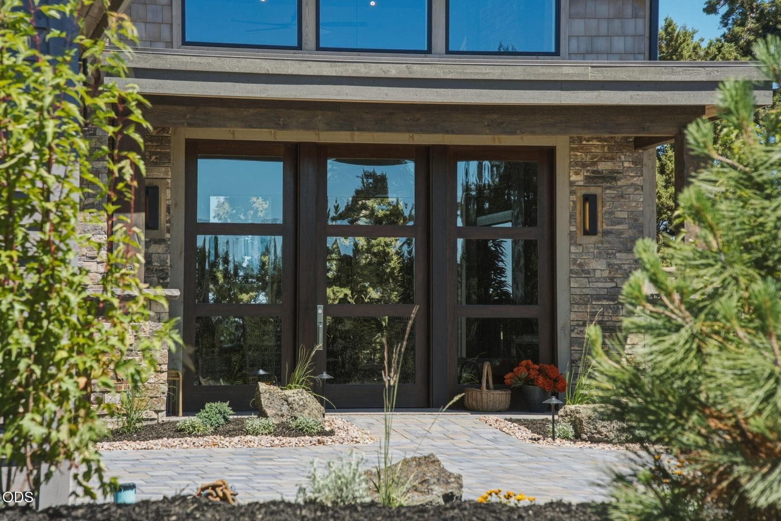 Custom entry door crafted by White Bird Woods