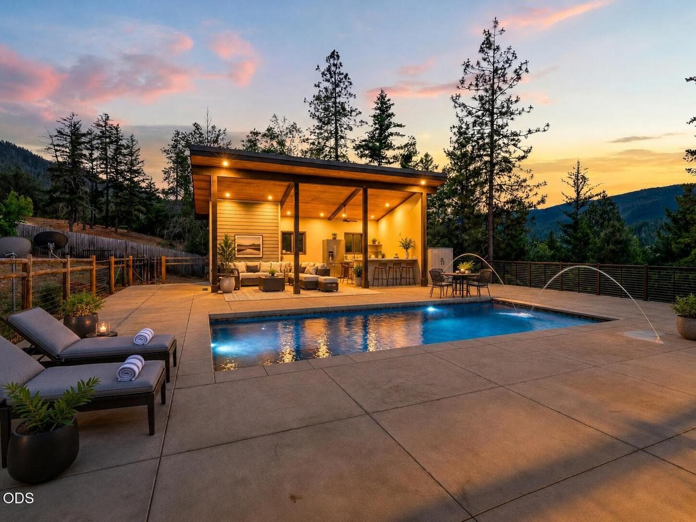 Virtually Staged Pool Area