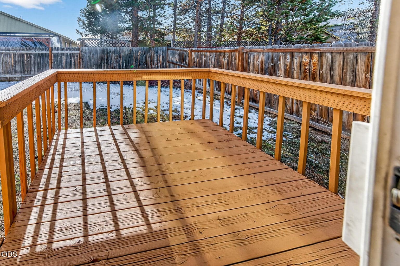 Newly refinished deck.