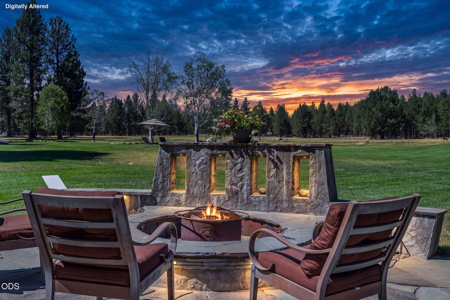 Rolling, expansive green lawns and mountain views