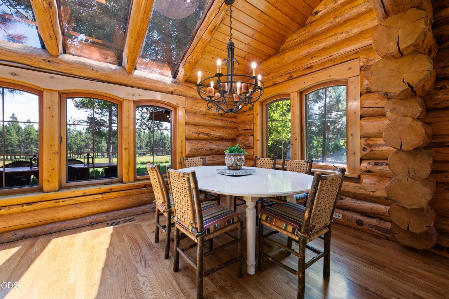 Surrounded by views of the river and lush landscaping.