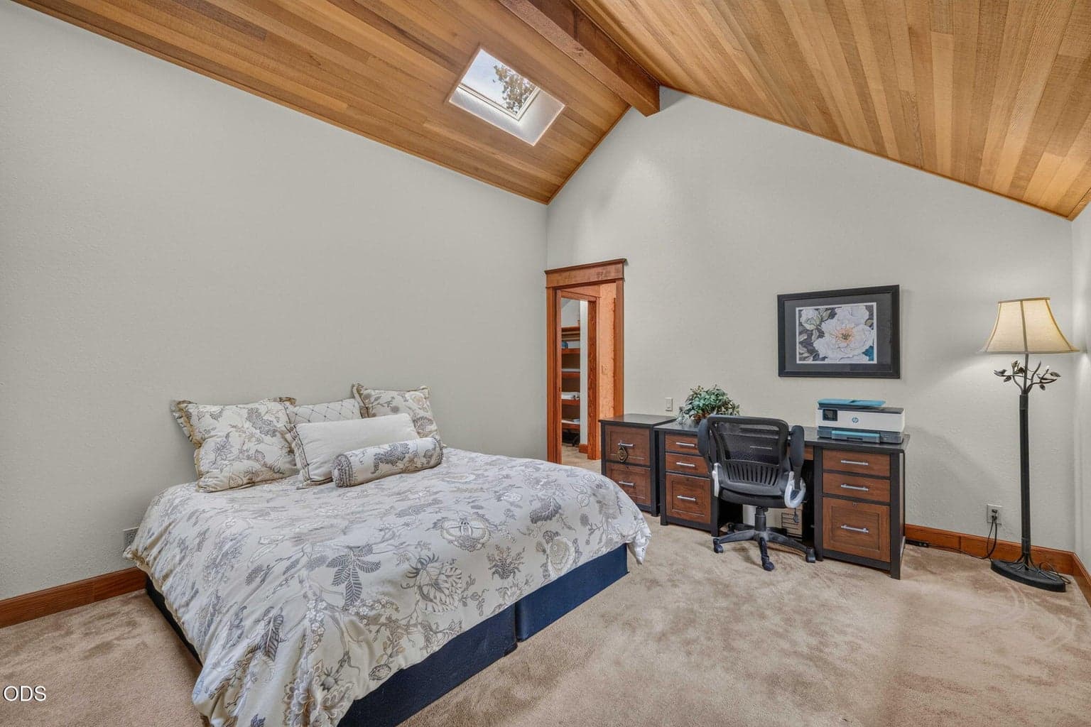 Vaulted with clear cedar ceilings and great separation from the main living areas below.