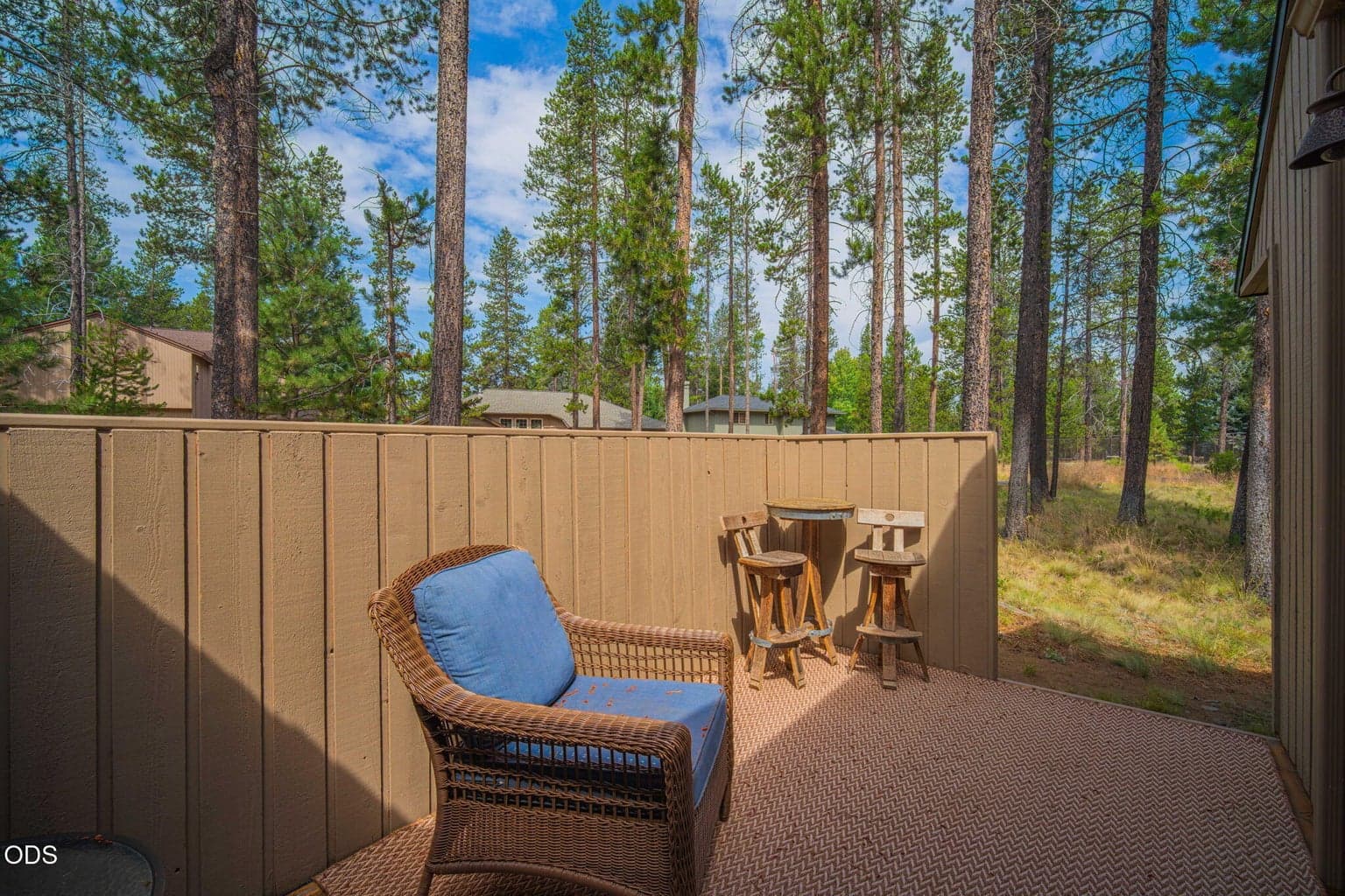 Private deck located off the main level primary suite.