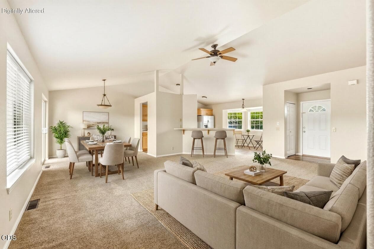 living room, virtually staged