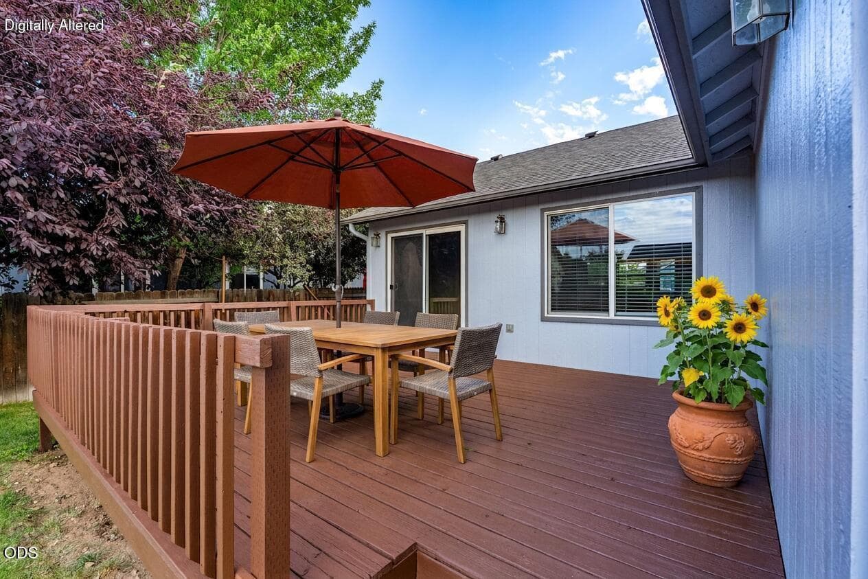 back deck, virtually staged