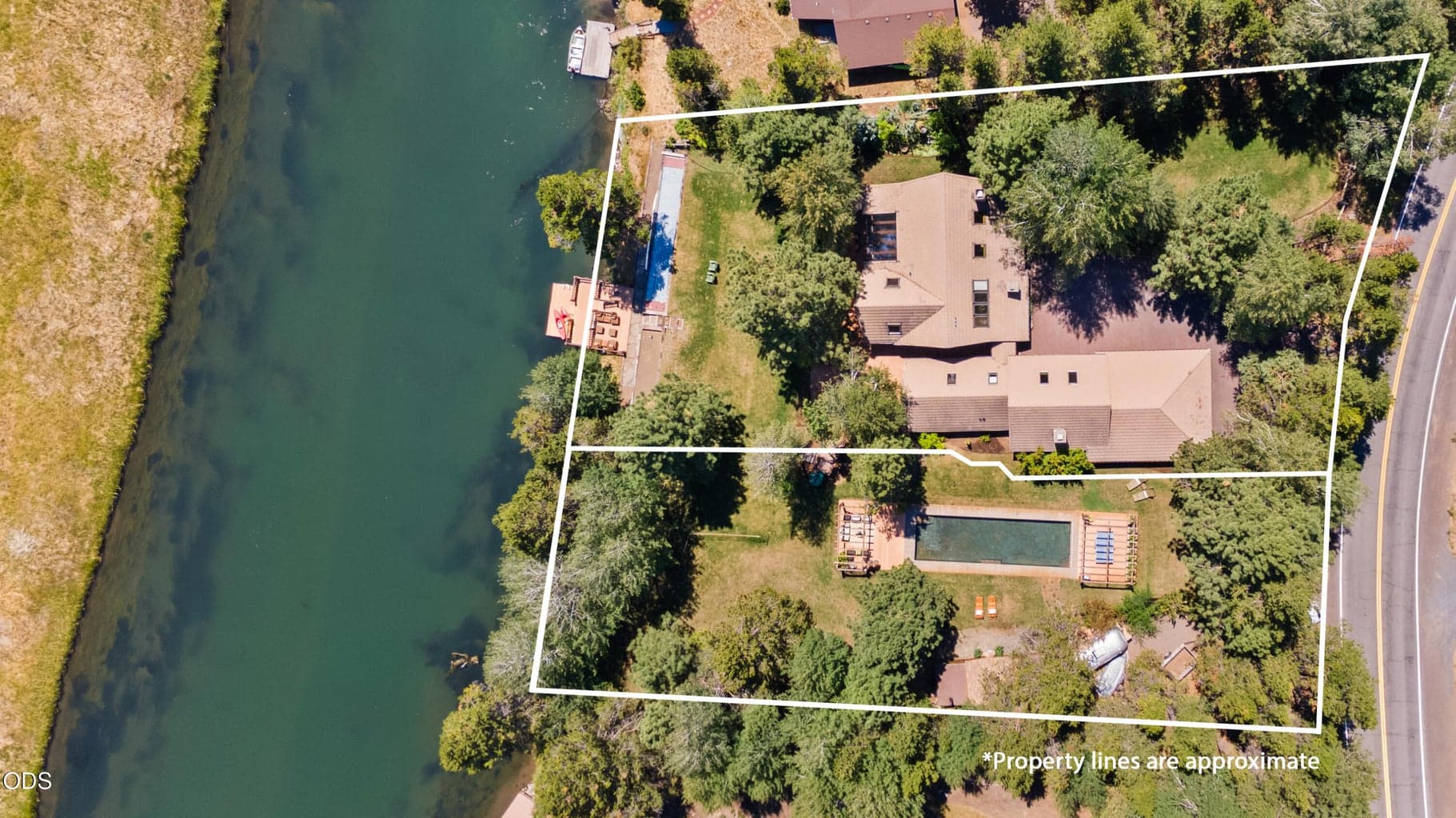 Encompassing 2 riverfront tax lots totaling 1.06 acres.