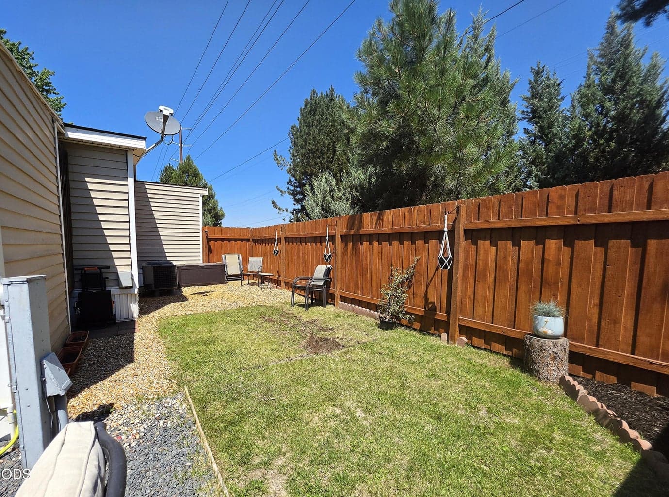 Backyard with privacy fence