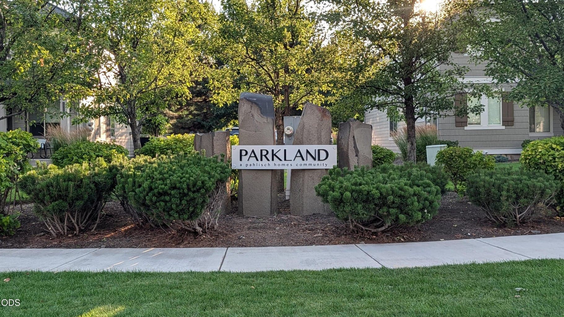 HOA mailbox bank, park with playground and gazebo and trail access