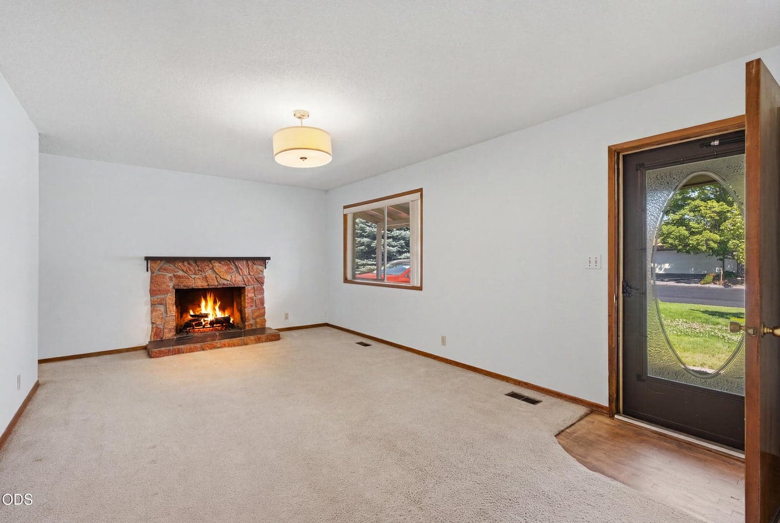 Virtually staged fireplace.
