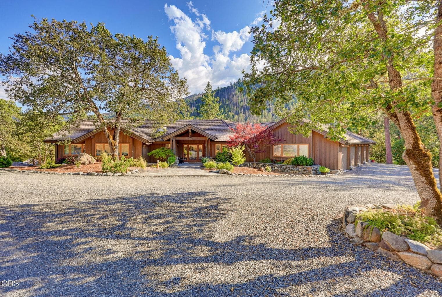 Front view of this custom built single story home