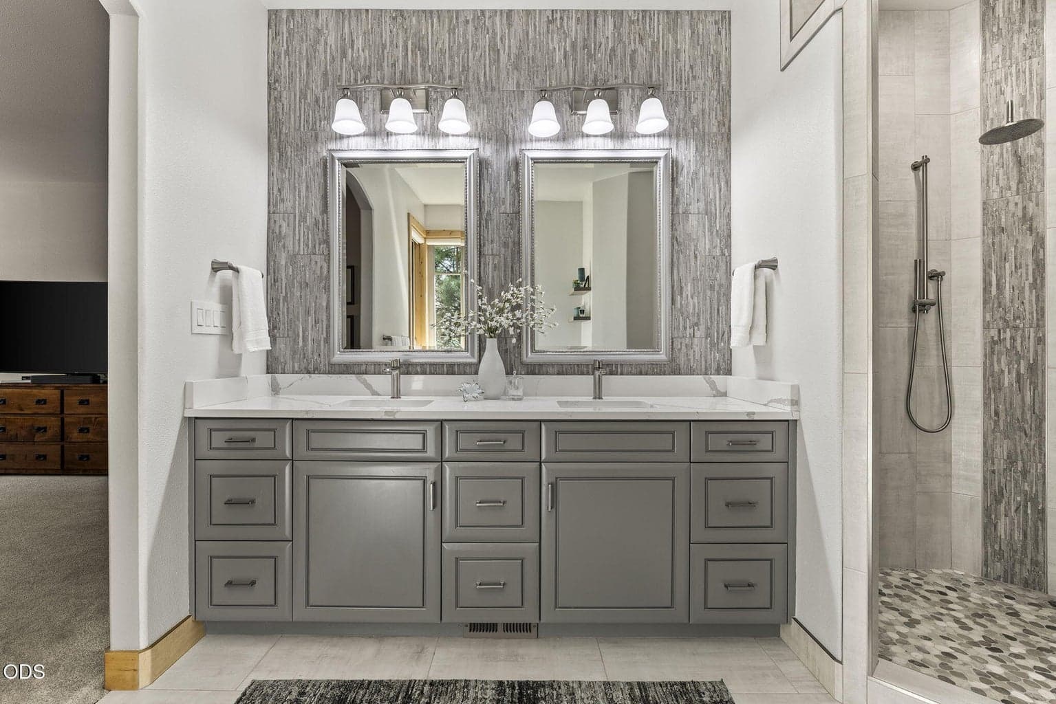 Updates include undermount sinks, fixtures and solid surface countertops.