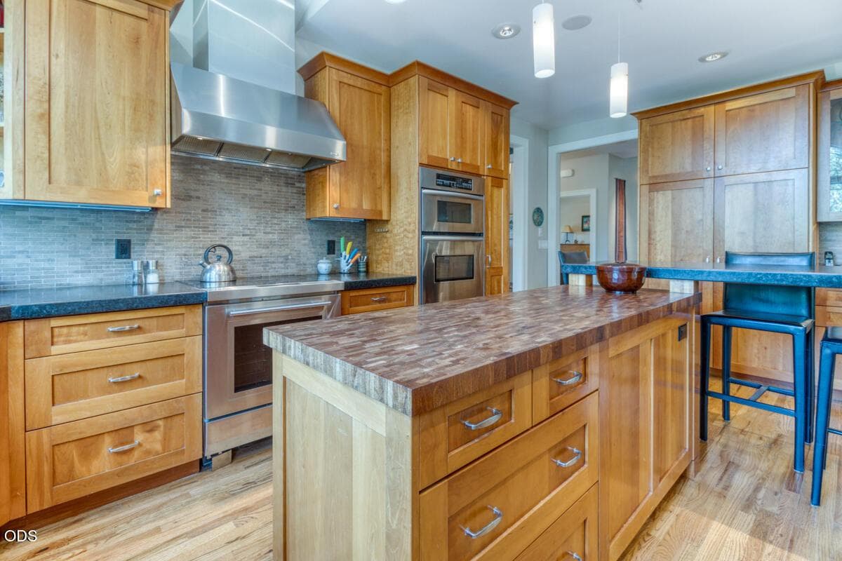 Mesquite Butcher Block Island with Pull Out Drawers