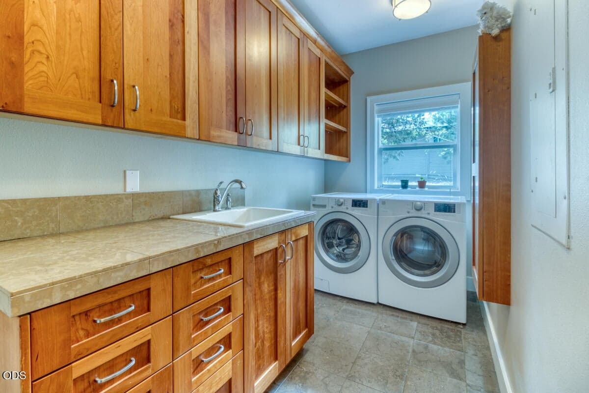 Washer & Dryer Included. Built in Ironing Board!