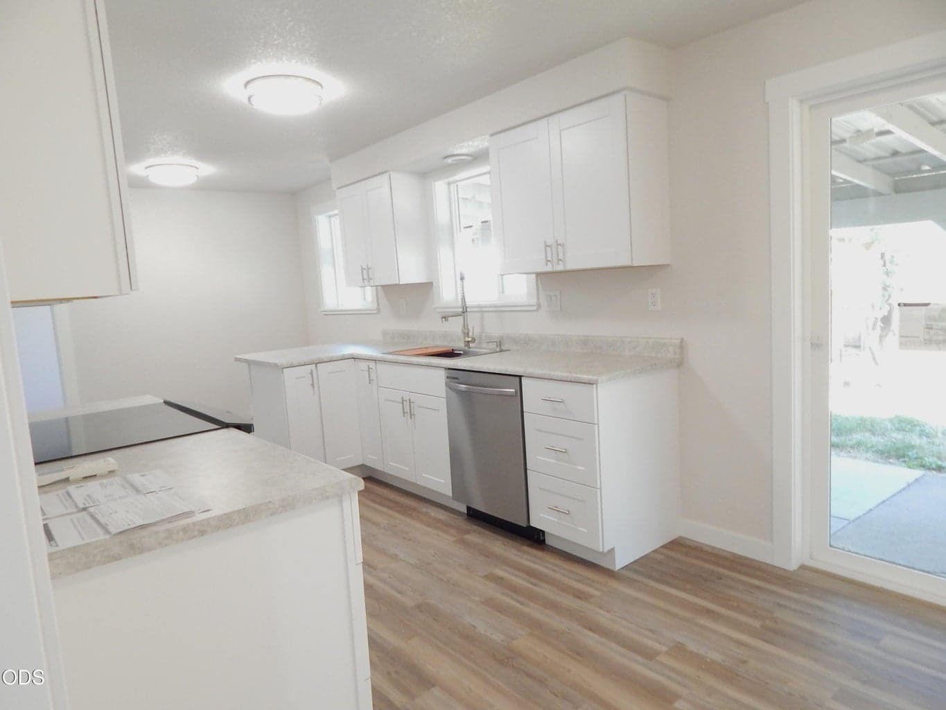 continuing into kitchen or use slider to back yard