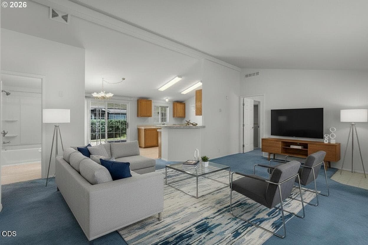 Virtual staging, open concept