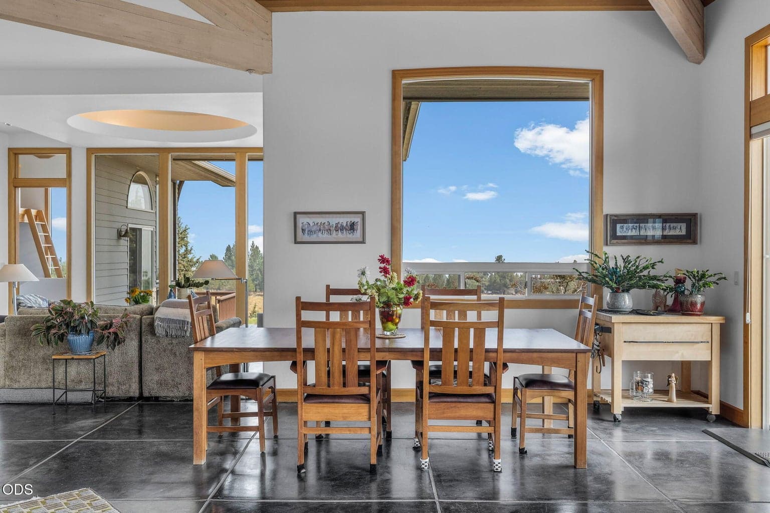 The entire main level has radiant heated floors under the concrete tile