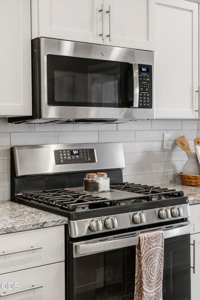Stainless steel range and microwave