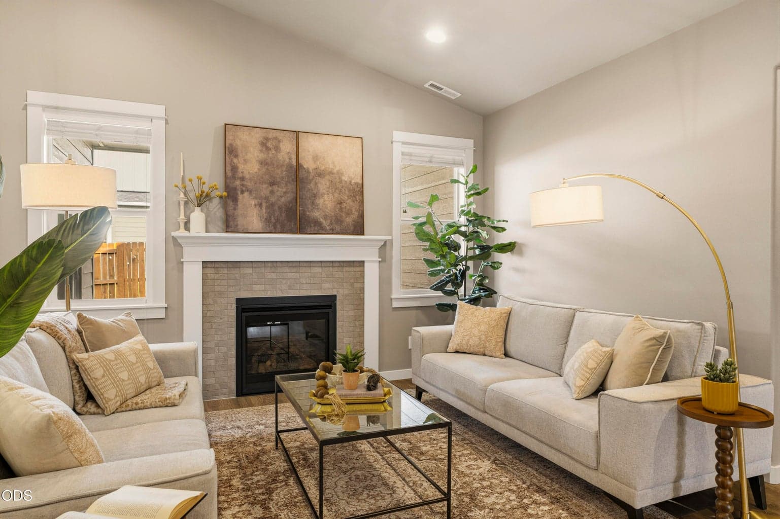 Comfy living space with gas fireplace