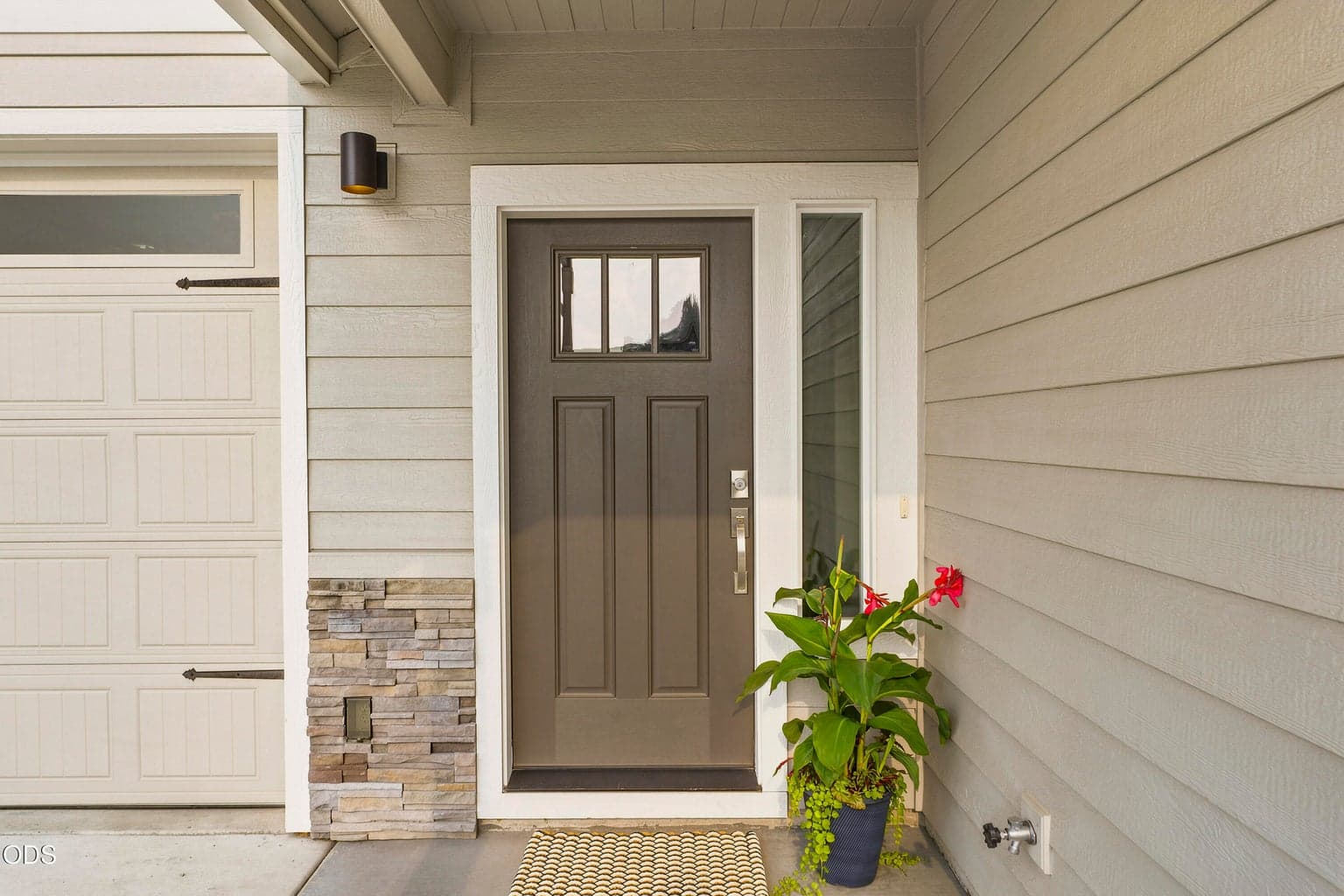 Front door with covered entrance