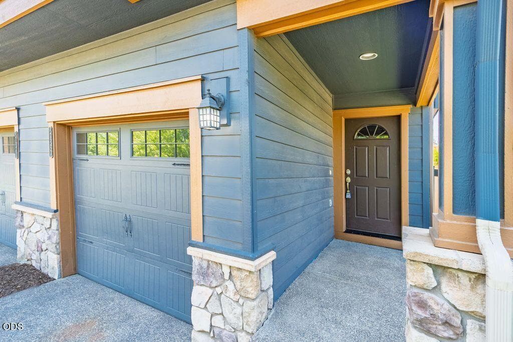 One car garage and covered front porch.