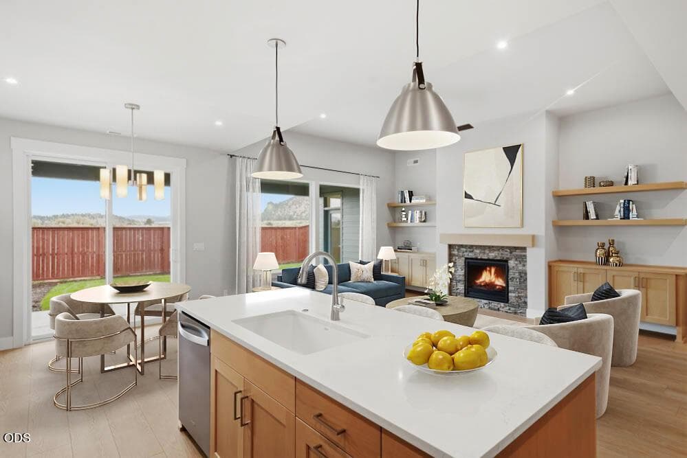 Subject property with virtual staging.