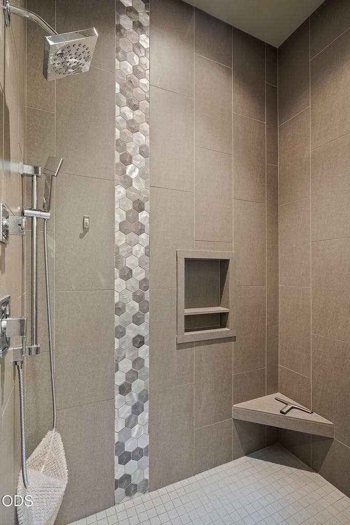 Shower in primary bathroom