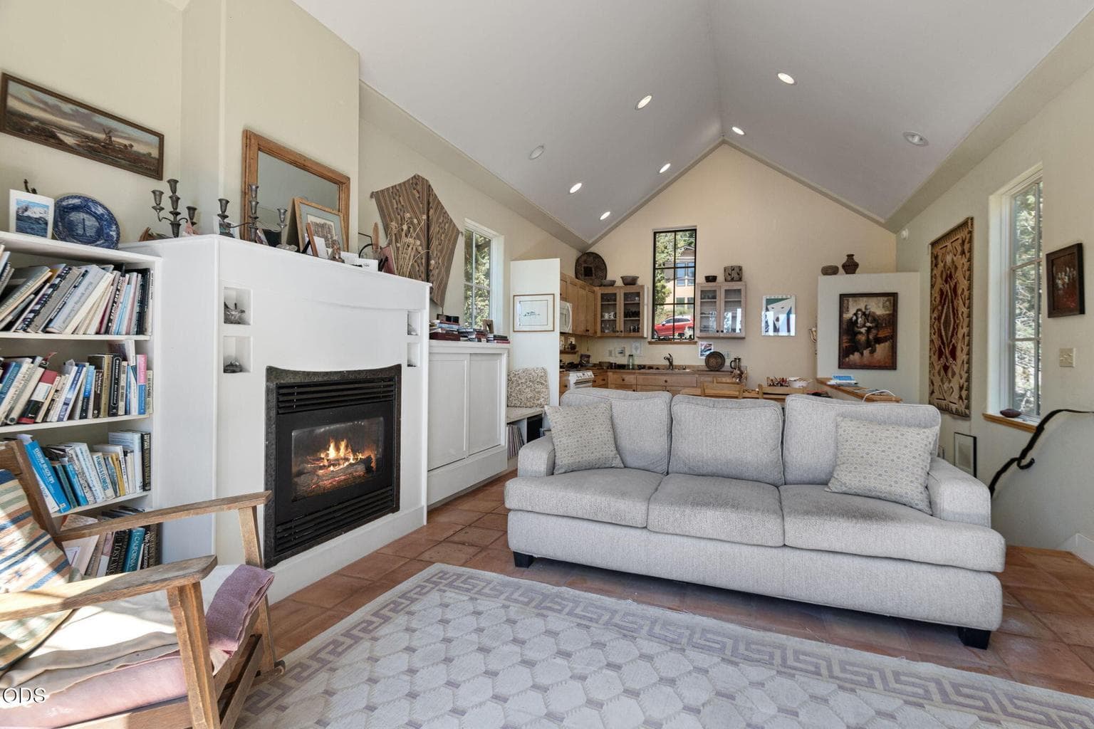 Fireplace warms the whole home...