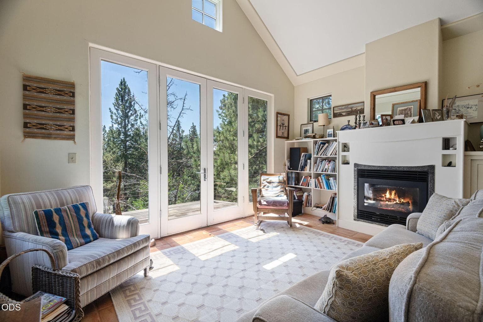 Sunshine provides passive solar heating...