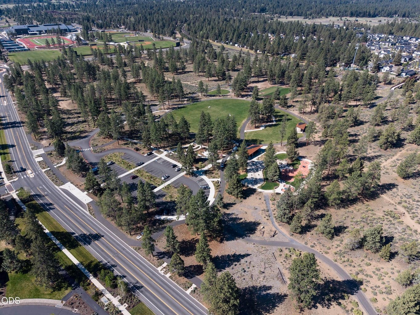 Alpenglow Park extends from Murphy Road on the North edge, and South towards the newer Caldera High School, including the track and ball fields.