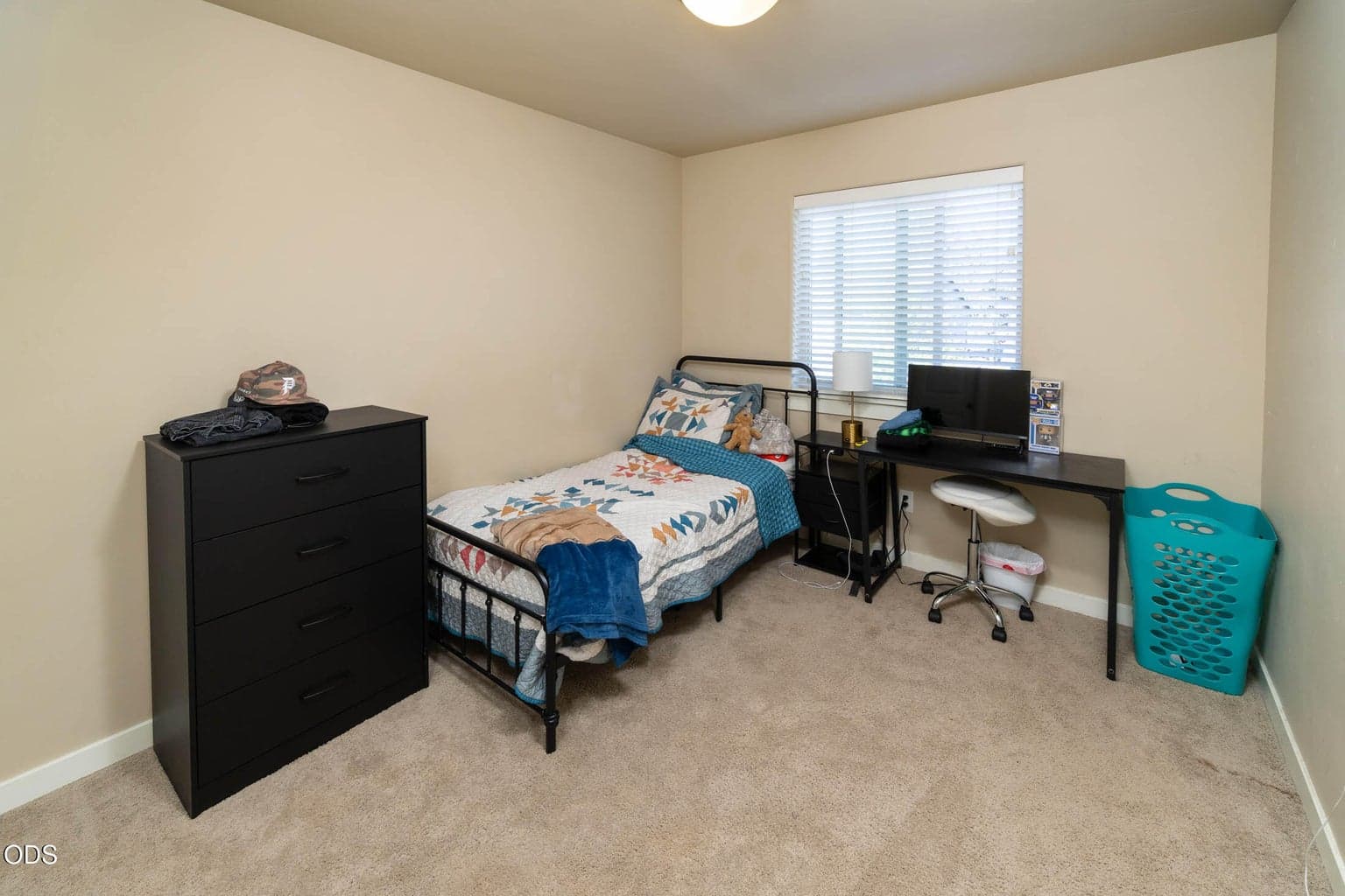 Bedroom 3 (not shown are the closets adjacent to the doorways).
