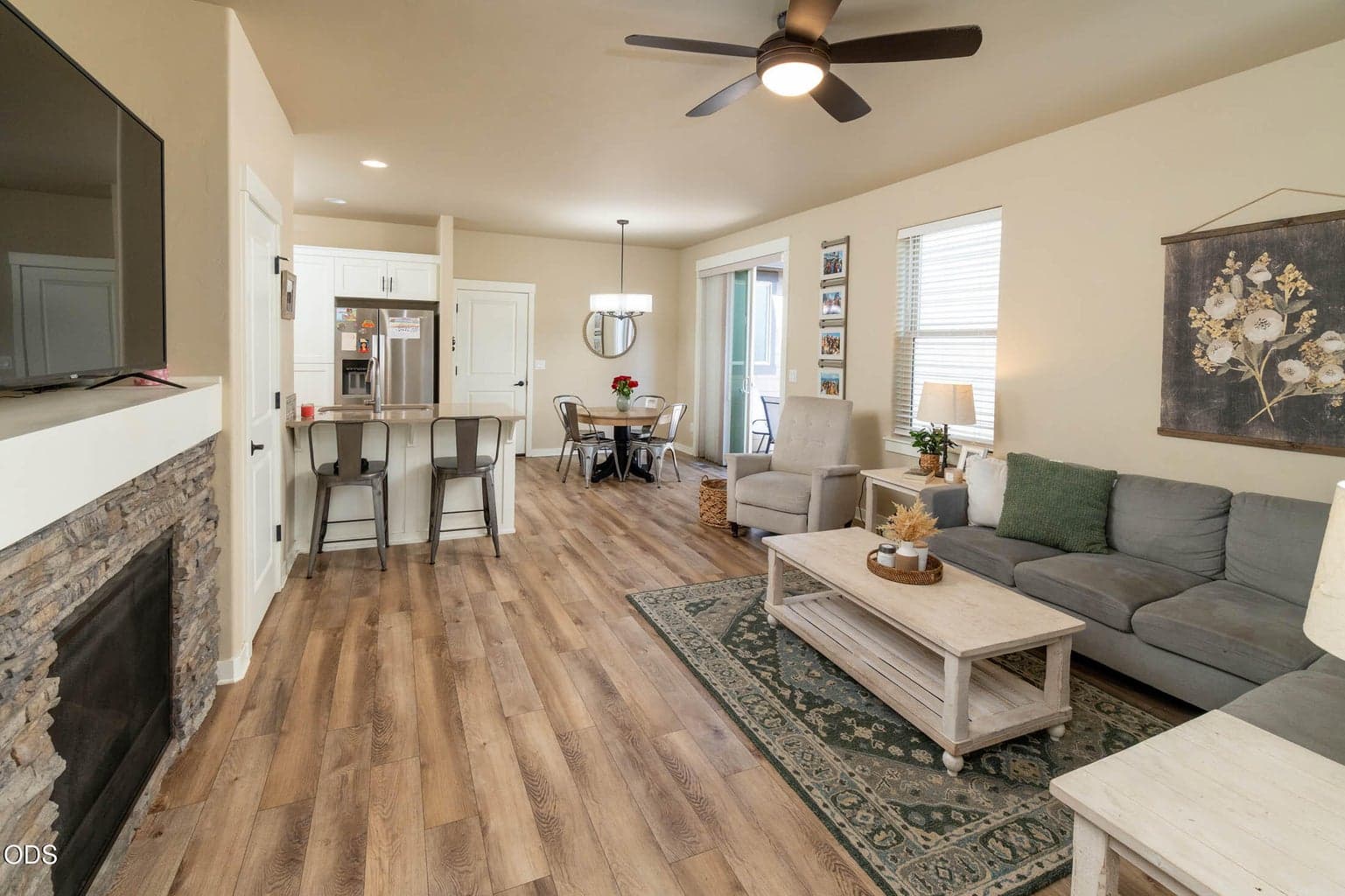 Step into the living area with tall ceilings throughout providing a very spacious feeling of openness.