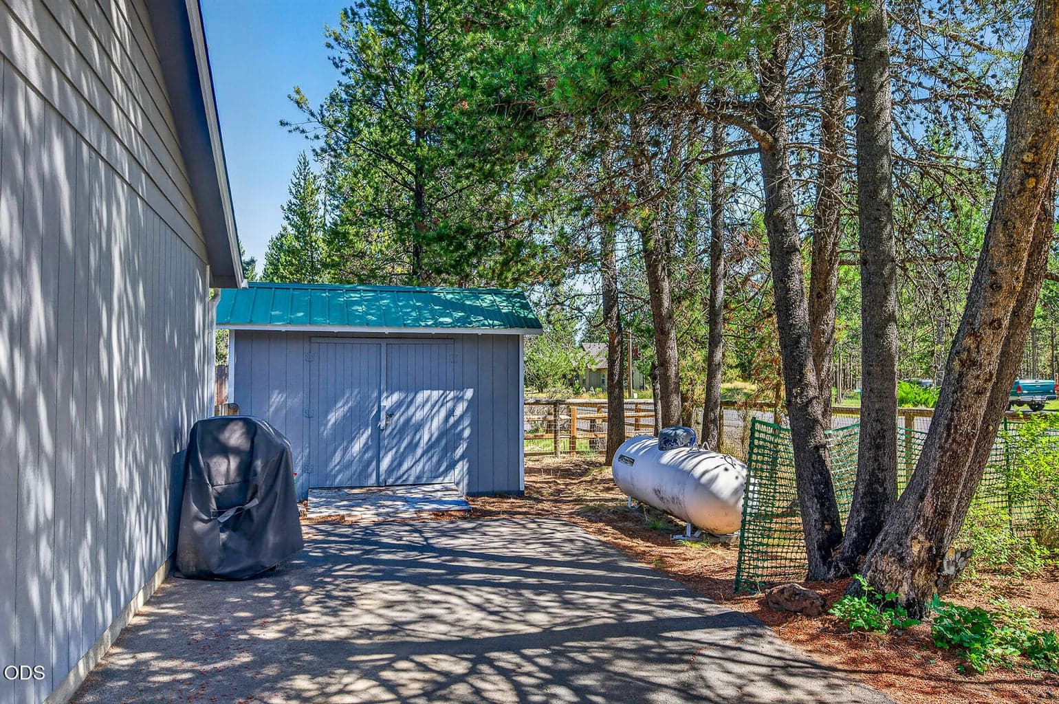 12x8 storage shed and RV parking