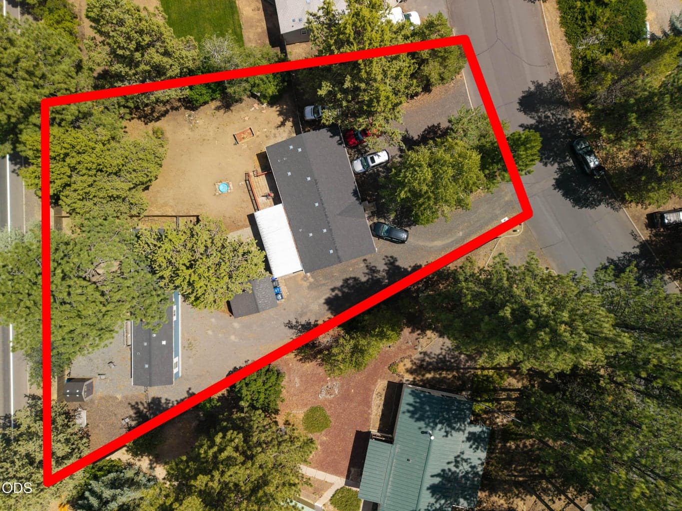 Aerial of main house and ADU
