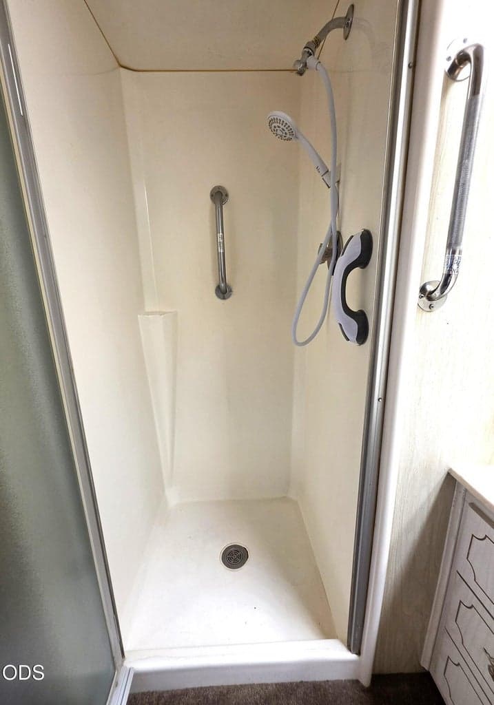 Shower in primary bathroom