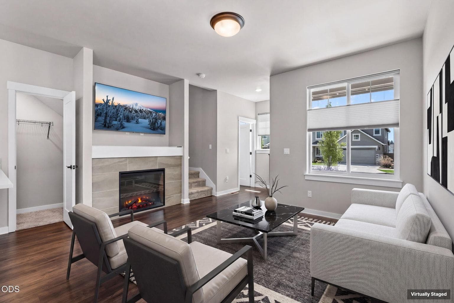 Great Room/Living area staged
