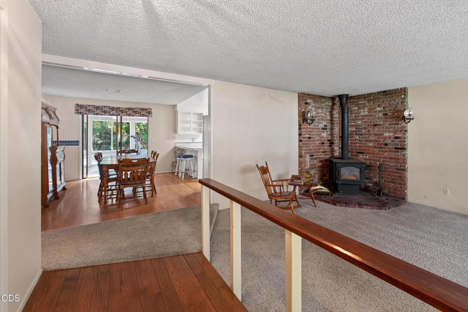 Looking from the front door into the dining room and living room