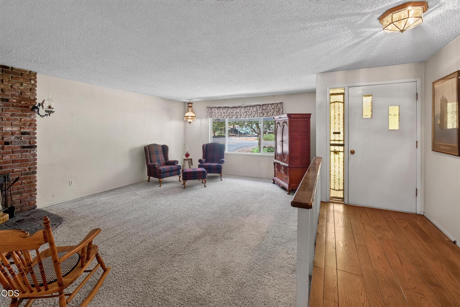 Looking from the dining room towards the front door