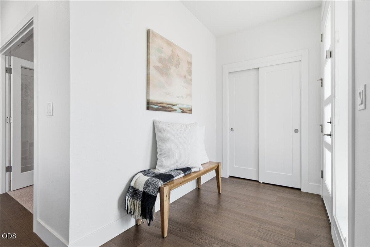 Front entry with large closet