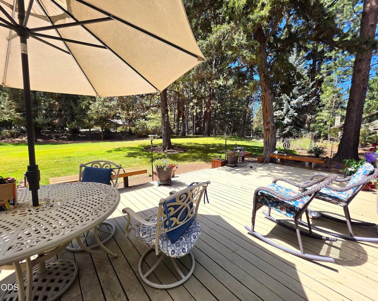 The large deck is perfect for entertaining