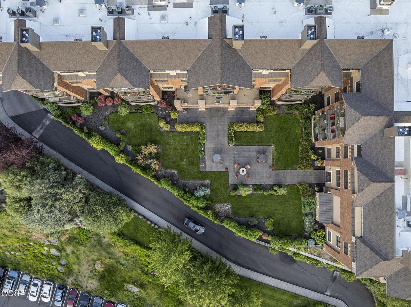 Aerial of Building with Shared Courtyard