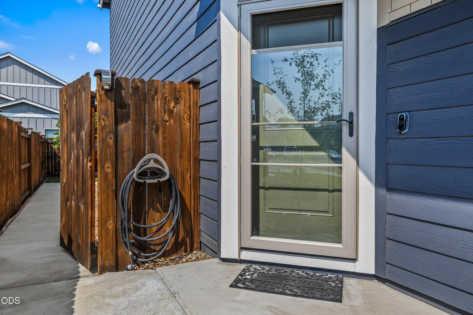 Gated entry to backyard