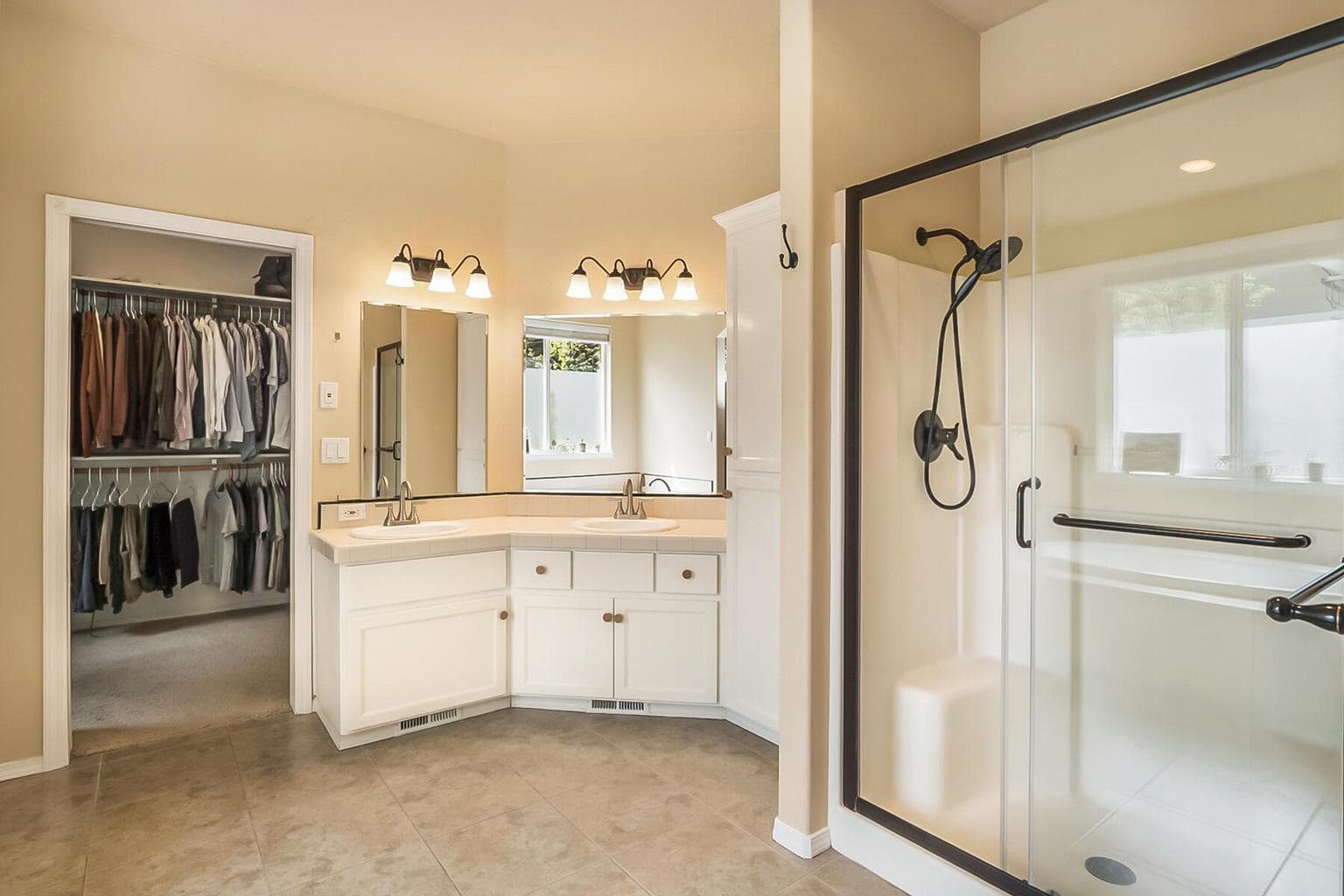 Primary Bathroom with Walk-in Closet