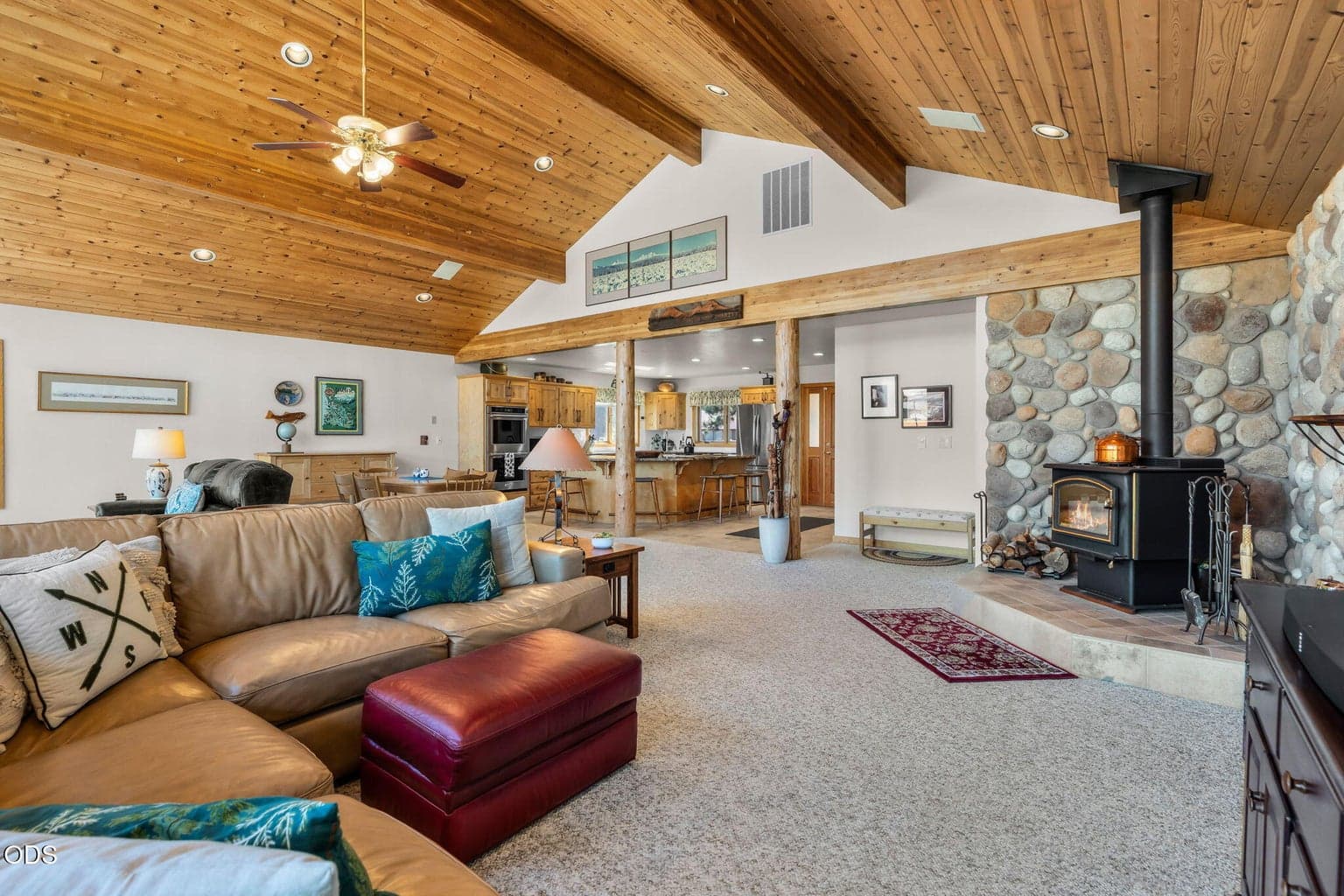 Adjacent to kitchen and dining area