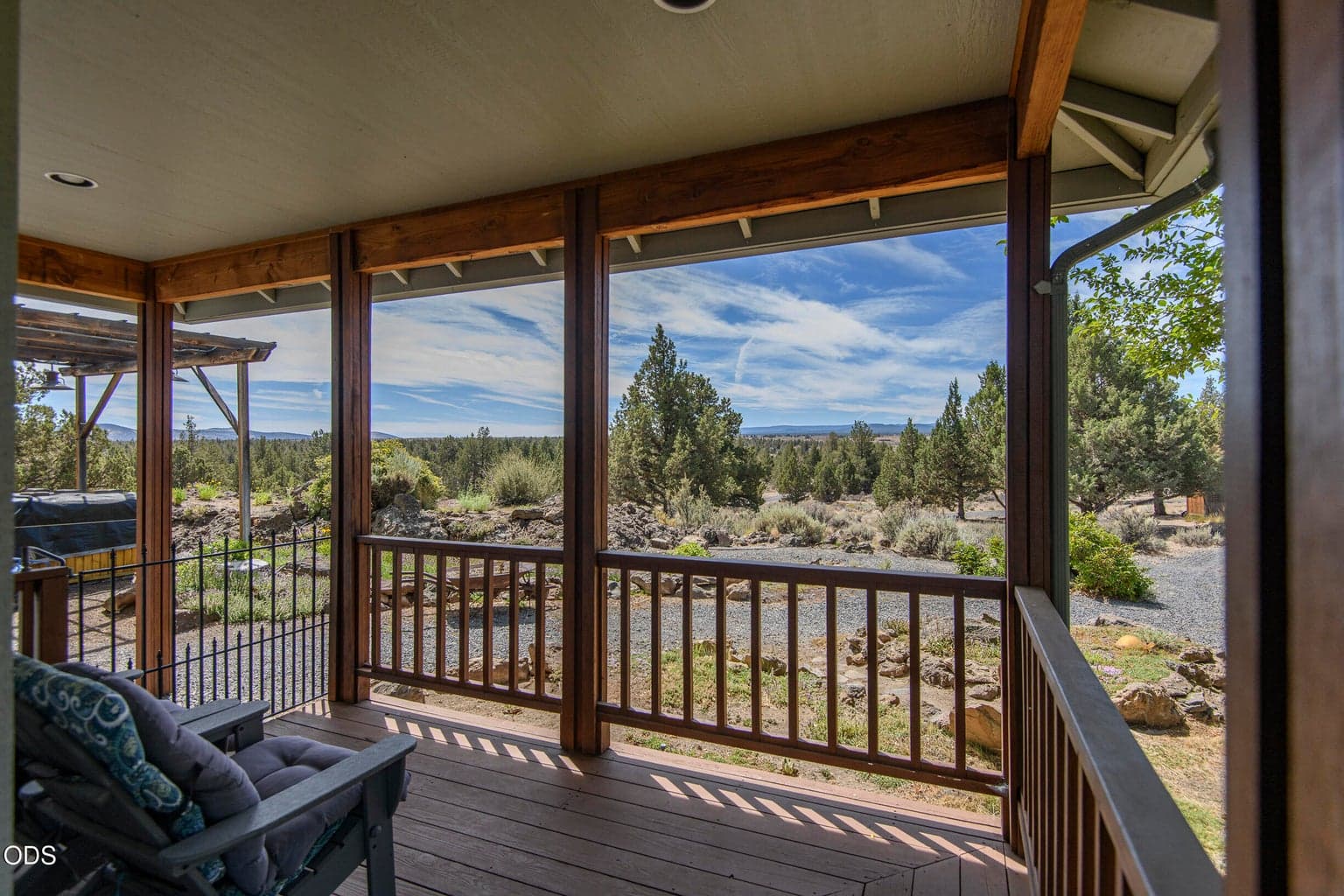 Front porch sitting area with territorial views