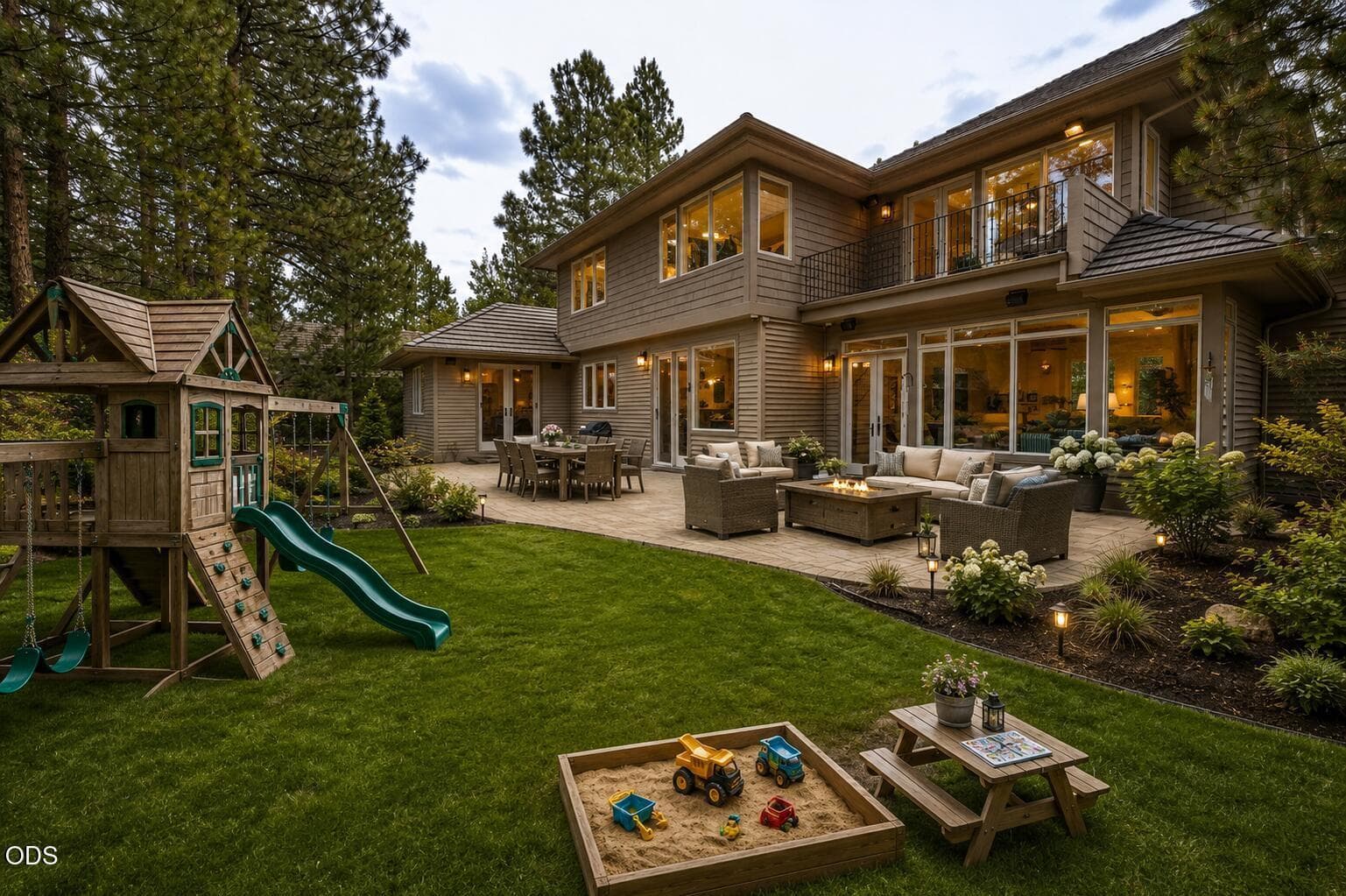 AI of how to add grass and kid area of the yard