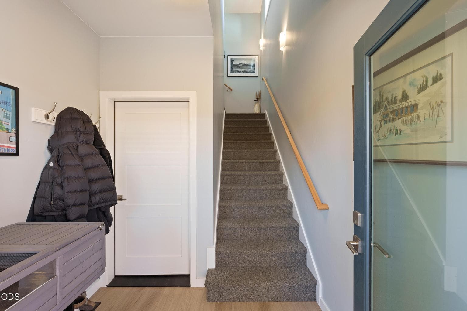 Left - door to garage; Right - Stairs to ADU